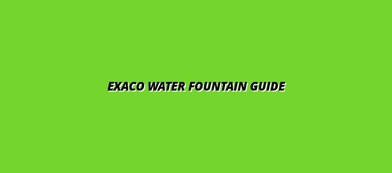 Exaco Water Fountain Guide